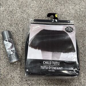 Black Child Tutu and gray hair spray